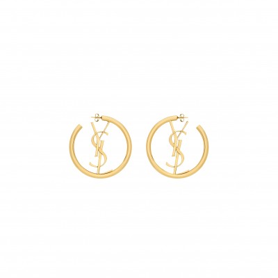 YSL CASSANDRE LOGO HOOP EARRINGS 868176Y15007005